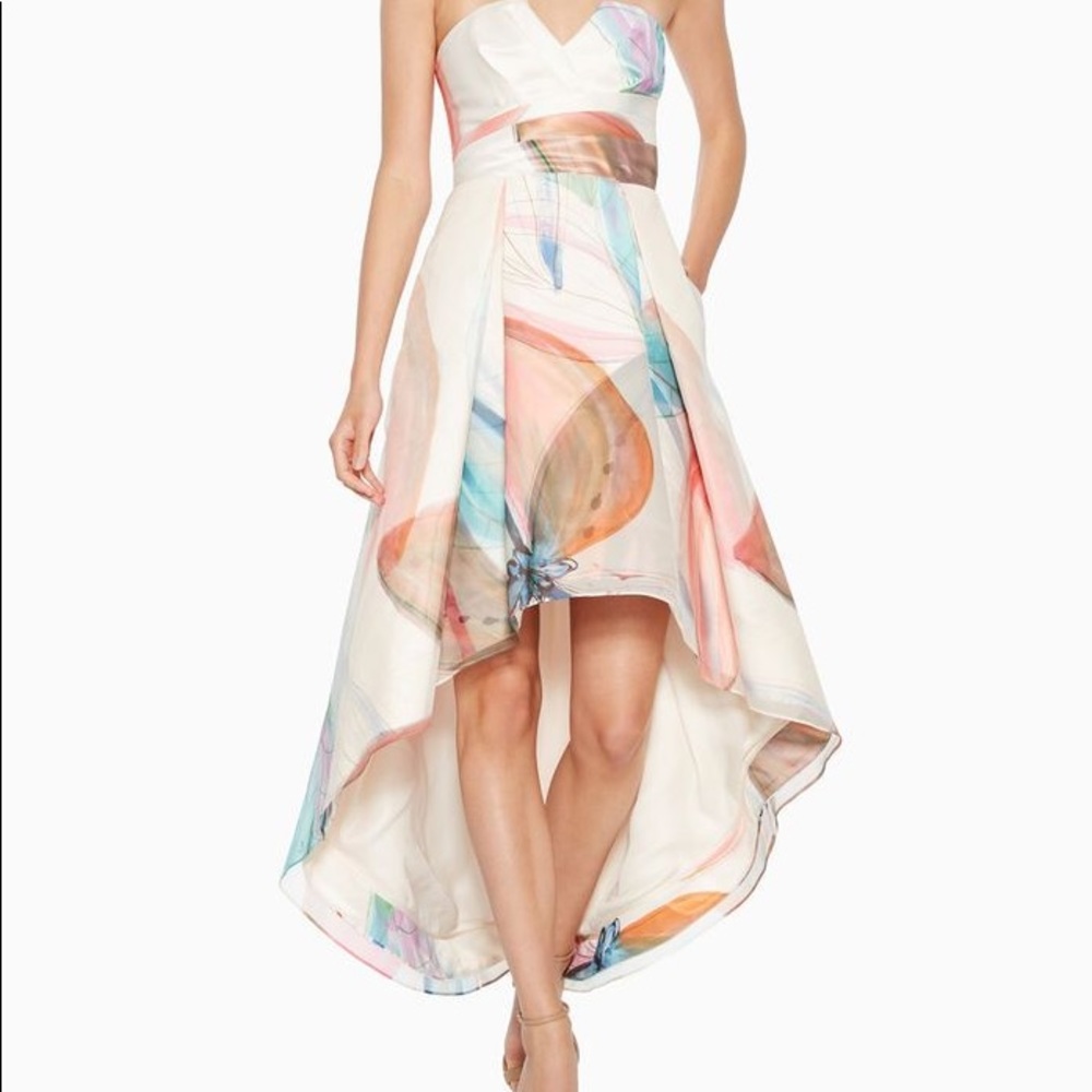 Parker Black Jada Combo Dress in Tiger Lily Brushstroke size 4